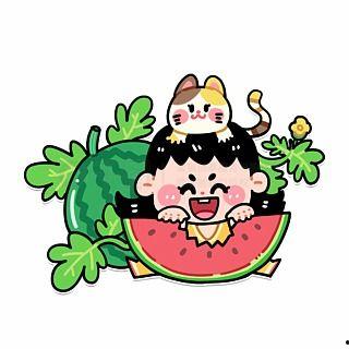 吃瓜吃的很甜 卡通,卡通里的甜蜜时光